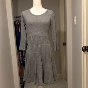 Calvin Klein Gray 3/4 Length Sleeve Sweater Dress